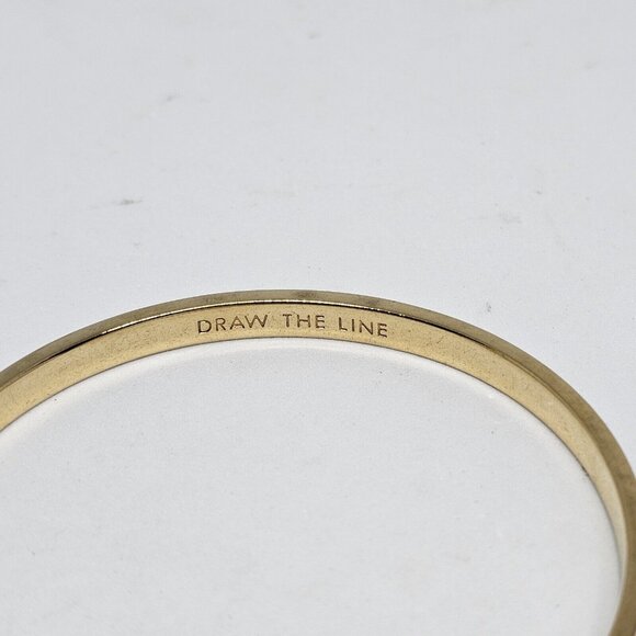 Kate Spade Black Enamel 'Draw the Line' Bangle Bracelet Gold Tone - Picture 5 of 16